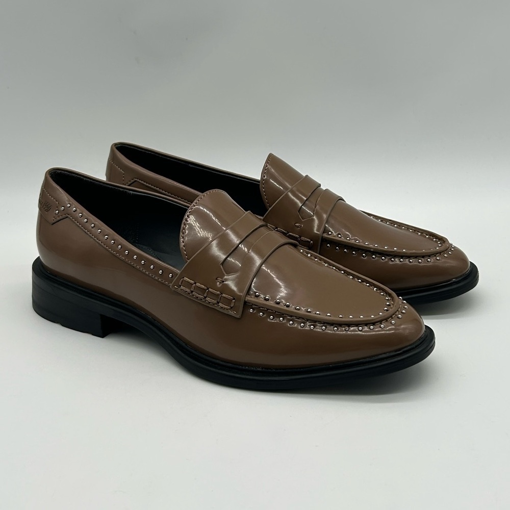 Sarto by Franco Sarto A-Eden Studs Loafers Brown Patent Size 9M New With Box - Picture 4 of 11